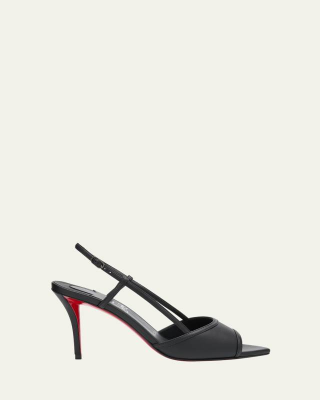 Miss Z Leather Red Sole Slingback Sandals